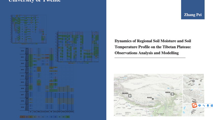 PhD Defence Pei Zhang | Dynamics of Regional Soil Moisture and Soil Temperature Profile on the Tibetan Plateau: Observations Analysis and Modelling