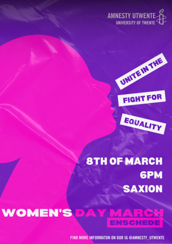 International Women's Day March, organized by Amnesty UTwente.
