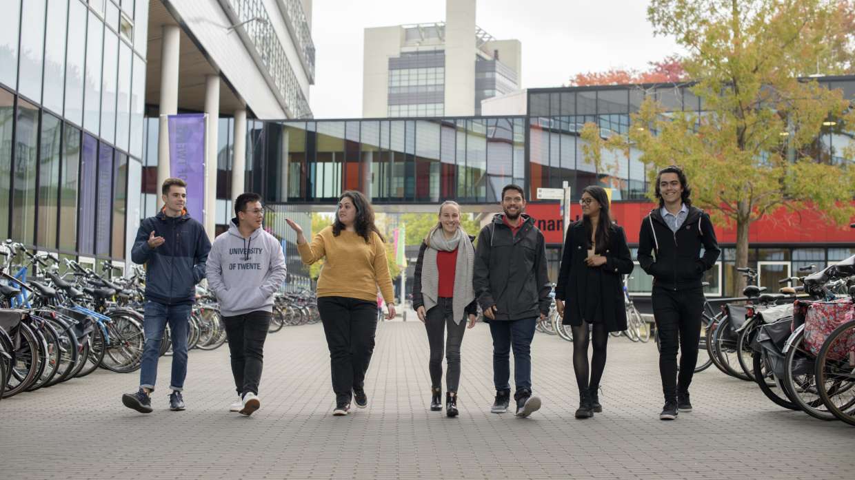 International Student Team walking on campus
