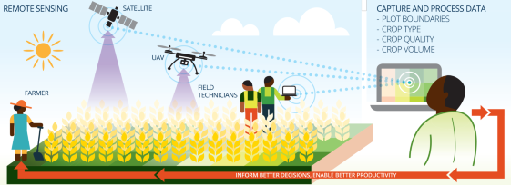 Out of the vast amount of data collected by remote sensing technology, advice can be provided to farmers on the ground to help inform their decisions about farming methods.