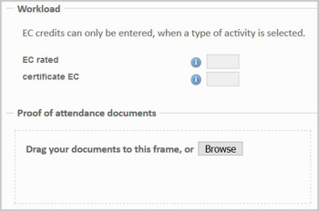Screenshot of Workload and Proof of attendance