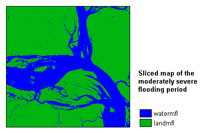 Sliced map of the moderate flooding period