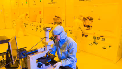 employee in cleanroom