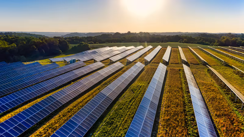 Solar panels under the sun