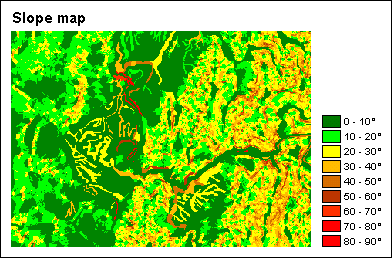 Classified slope map