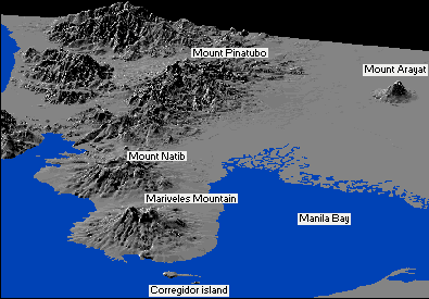 3D overview of the study area