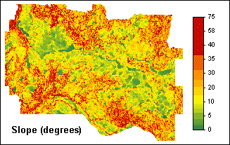 Map SLOPE, slopes in degrees