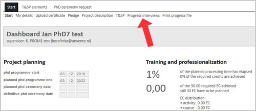 Screenshot of Hora Finita dashboard