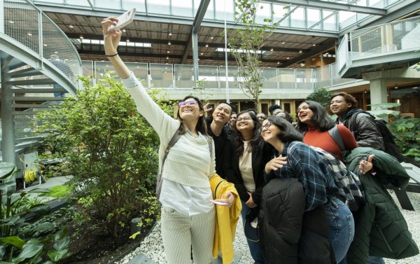 students at ITC building