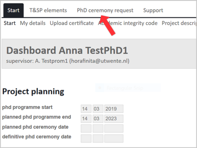 Screenshot of the Hore Finita dashboard