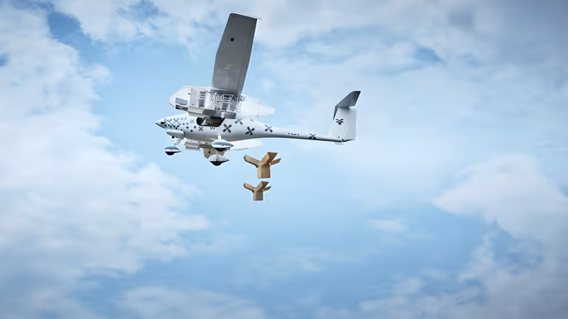 Airplane dropping off aid packages